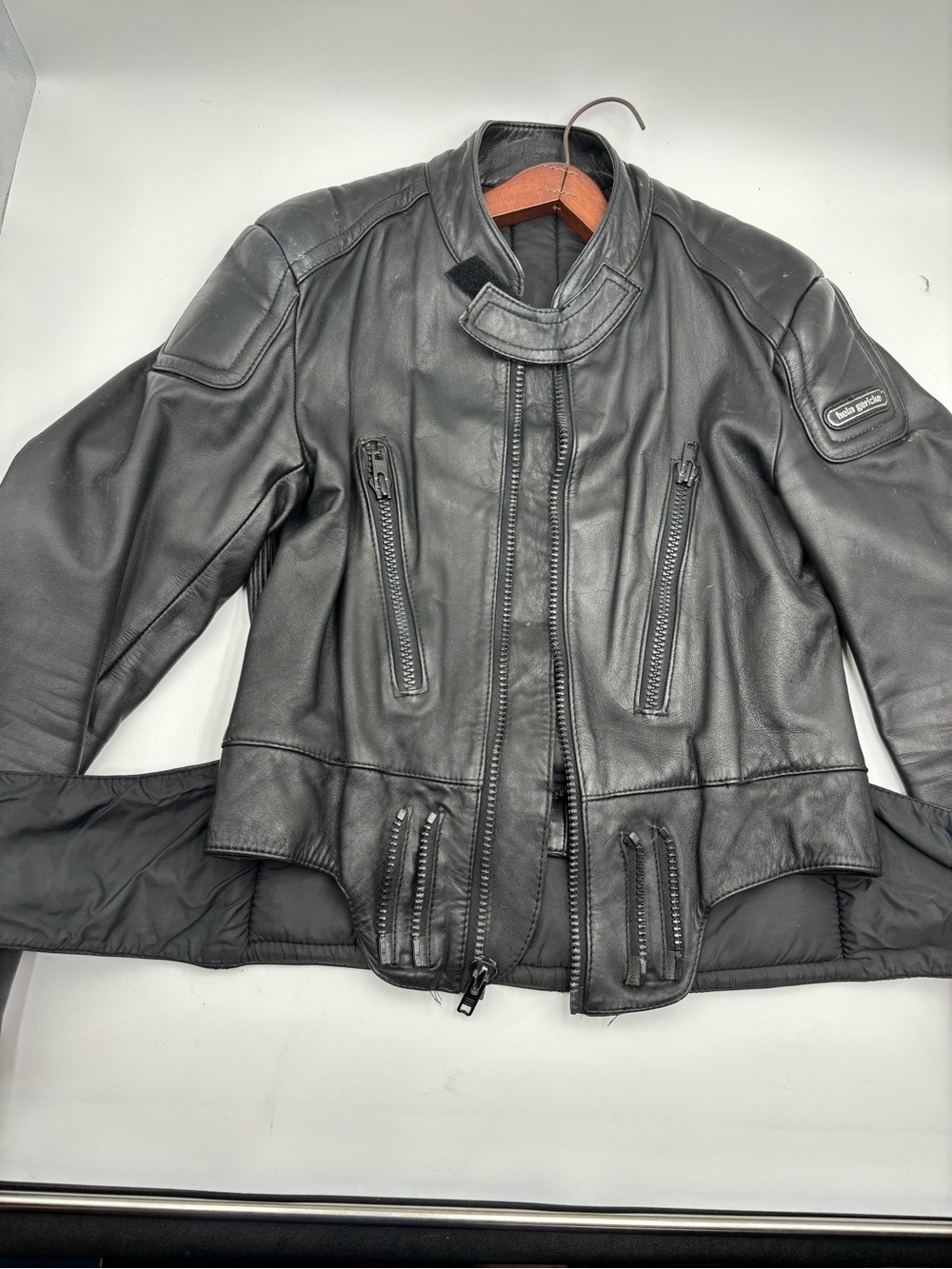 Hein Gericke Vintage Black Leather Motorcycle Mens Jacket - with liner SZ 40 - Picture 6 of 15
